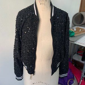 Alice+Olivia Limited Addition Beatles Sequined Bomber Jacket
